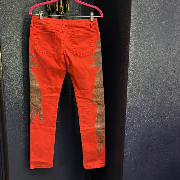 Haute Hippie Orange Jeans With Wings Size 27 - Picture 4 of 5